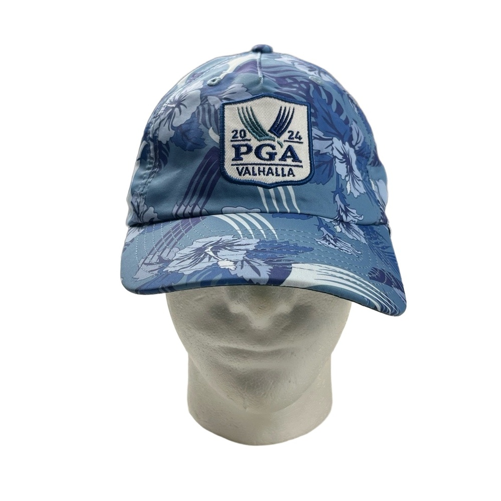 PGA Valhalla Baseball Cap Size One Size Blue White Floral Embroidered Golf